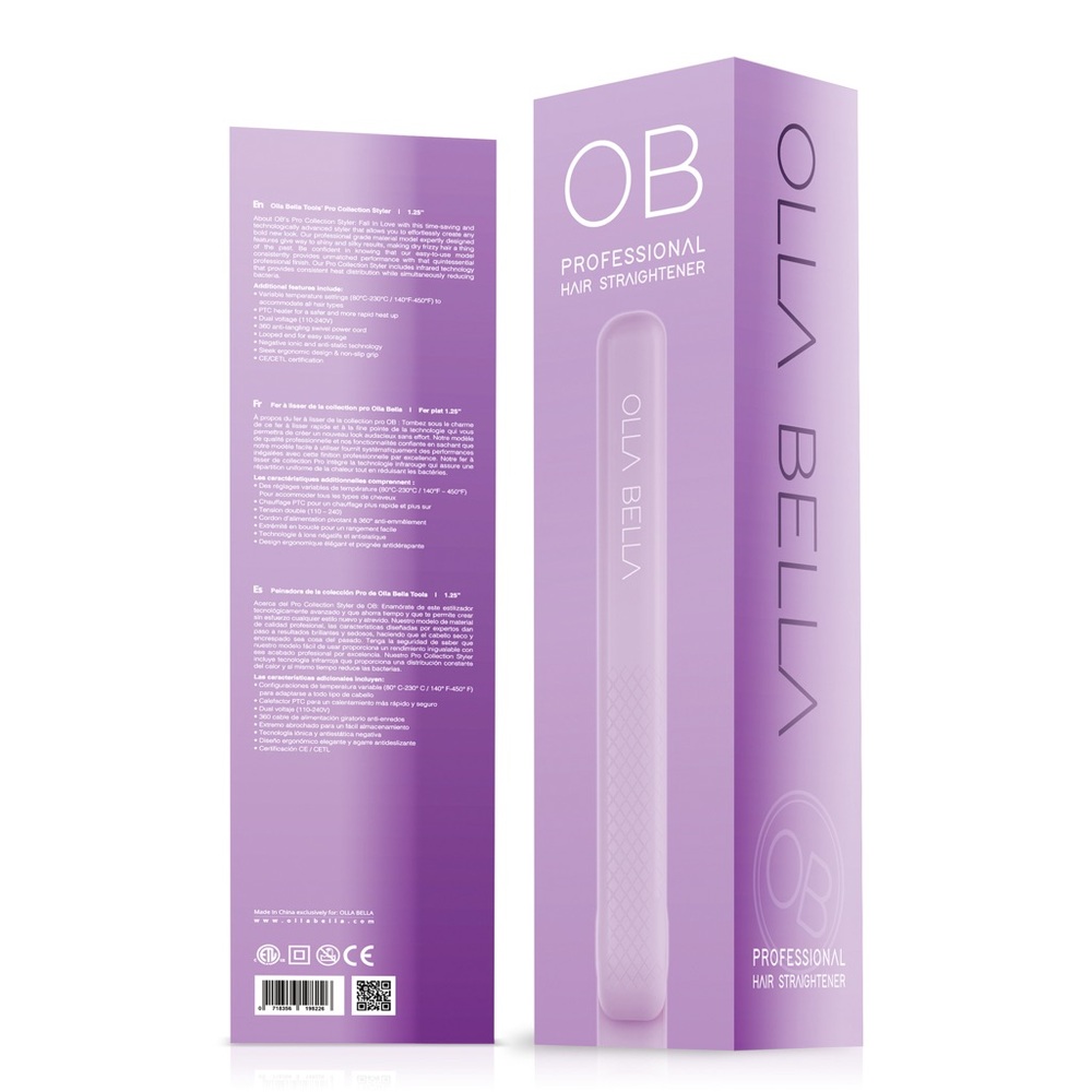 Lilac you a lot ceramic hair straightener with floating plates for easy styling